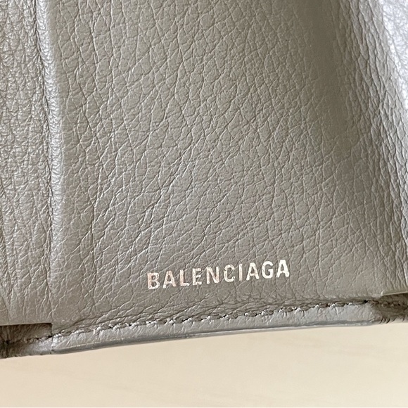 Balenciaga gray leather silver logo mini trifold wallet - Picture 9 of 9